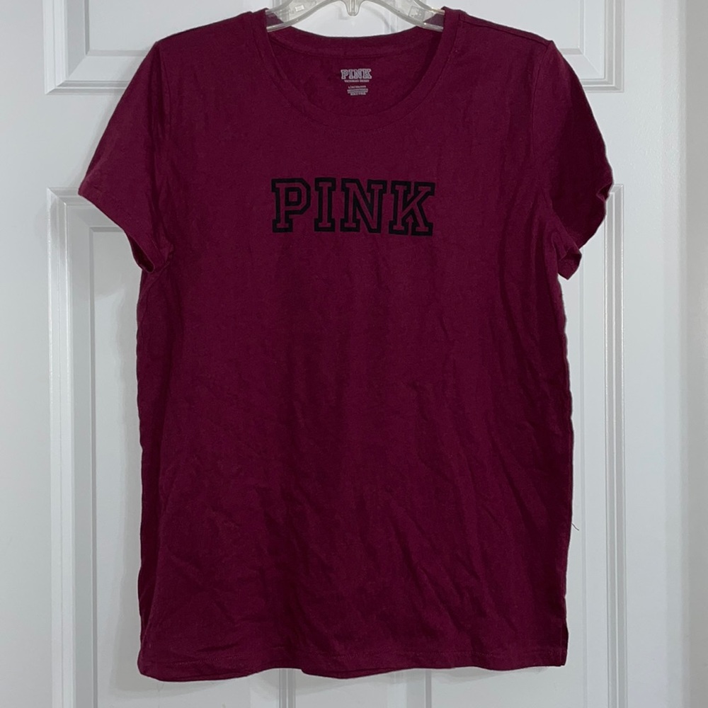 Pink maroon tee size Large